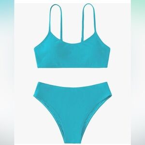NWT Shenhe turquoise blue two piece bikini - girls size 14